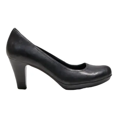 TAMARIS Court Heels Black Leather Womens UK 4