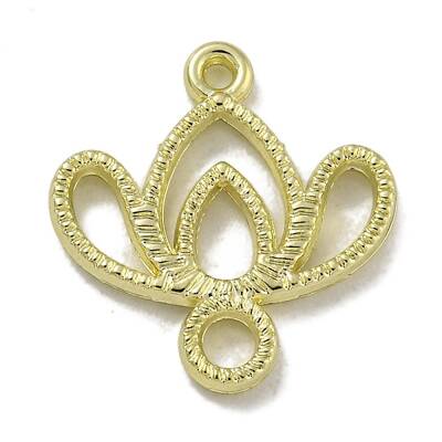 Rack Plating Alloy Hollow Lotus Flower Connector Links