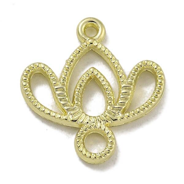Rack Plating Alloy Hollow Lotus Flower Connector Links