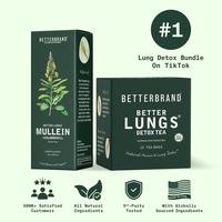 BetterLungs Lung Support Bundle - Lung Detox Tea & Mullein Tincture + Chlorophyll Bundle for Lung Health and Relief