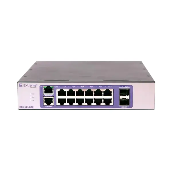 Extreme Networks 210-12t-GE2 | Switching 210 Series 10/100/1000BASE-T 12 port SFP Gigabit Ethernet Switch