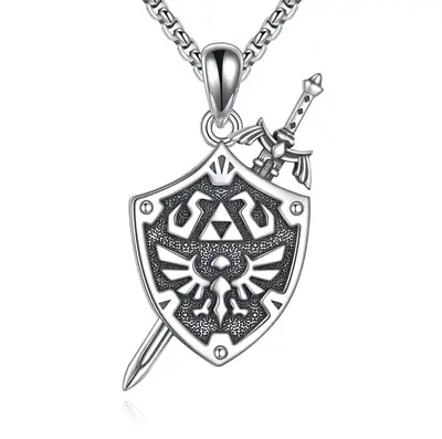 Sterling Silver Triforce Game Legend of Zelda Necklace Gifts for Men & Women