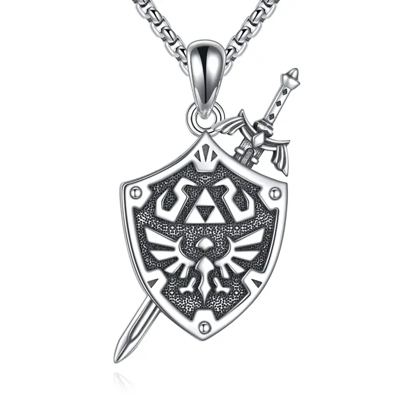 Sterling Silver Triforce Game Legend of Zelda Necklace Gifts for Men & Women