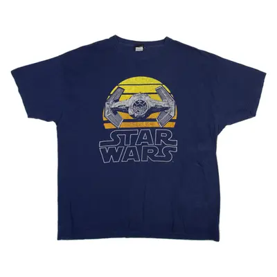 STAR WARS Mens T-Shirt Blue XL