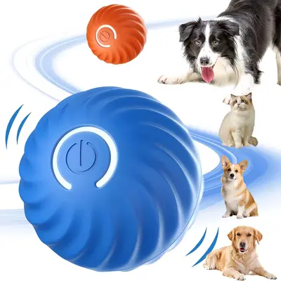 Gift For Pets, Interactive Bouncing Ball for Dogs, 1 Count Automatic Smart Vibrating Toy, Self Moving Rotating Stimulating P...