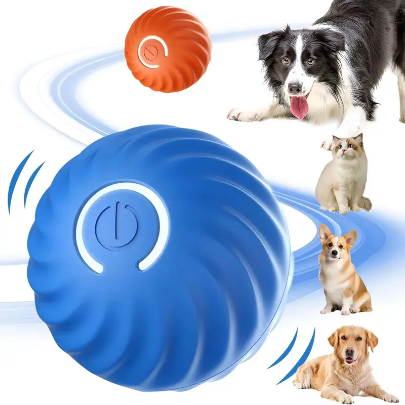 Gift For Pets, Interactive Bouncing Ball for Dogs, 1 Count Automatic Smart Vibrating Toy, Self Moving Rotating Stimulating P...