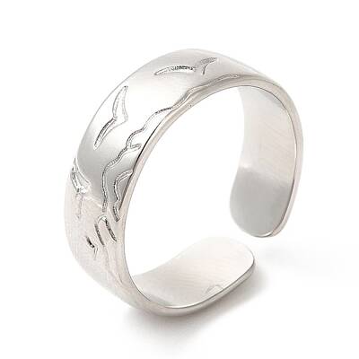 Non-Tarnish 304 Stainless Steel Common Gull Open Cuff Ring for Women