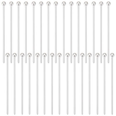 30Pcs 925 Sterling Silver Ball Head Pins