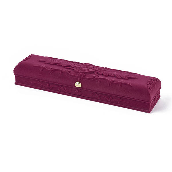 Rose Flower Pattern Velvet Necklace Boxes