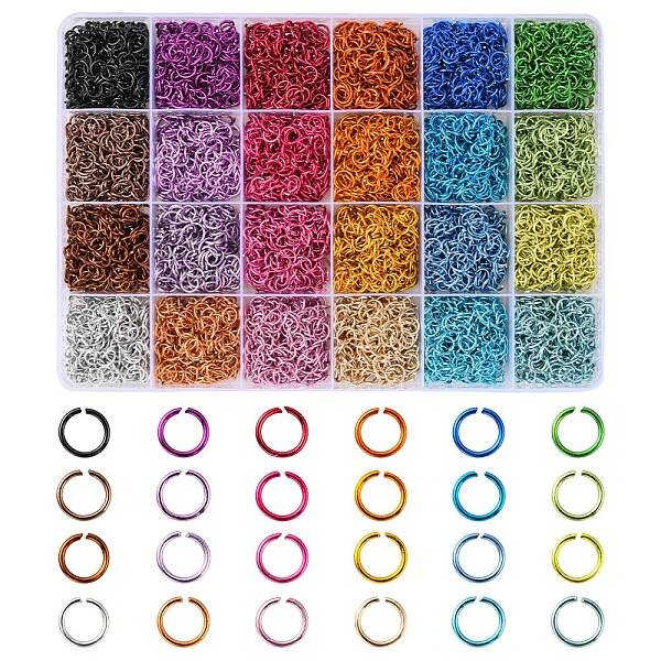 7224Pcs 24 Colors Aluminum Open Jump Rings