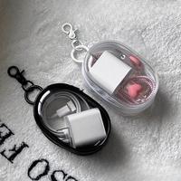 Clear Data Charging Cable Storage Bag, 1 Count/2 Counts Portable Dustproof Charger Storage Bag, Zipper Earphone Storage Prote...