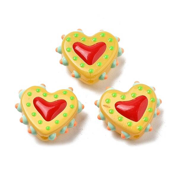 Handmade Lampwork Bumpy Beads Heart