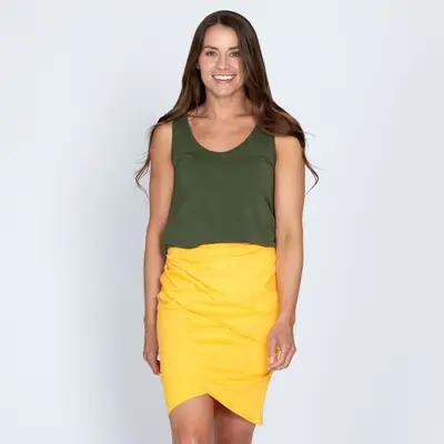 Organic Layered Pencil Skirt - Navy - S