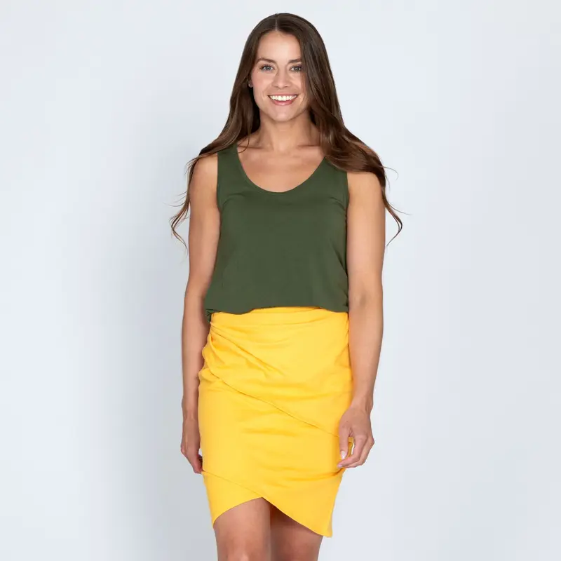 Organic Layered Pencil Skirt - Navy - S