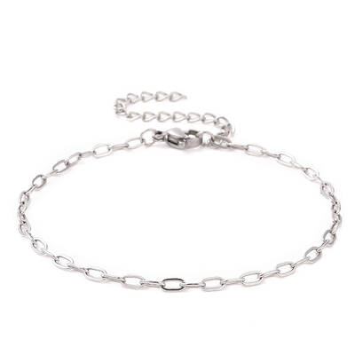 Non-Tarnish 304 Stainless Steel Cable Chain Bracelet for Men Women