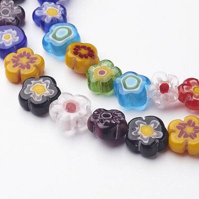 Handmade Millefiori Glass Bead Strands