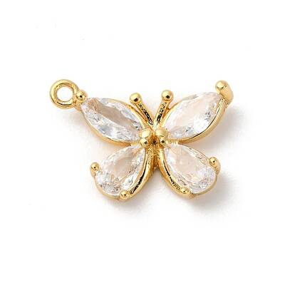 Brass Micro Pave Cubic Zirconia Charms