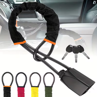 Universal Anti-theft Device for Car Steering Wheel Lock, Safety Belt Buckle Lock, Steel Cable Lock, Steel Wire Rope Lock, Car...