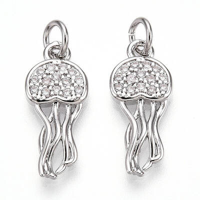 Brass Micro Pave Cubic Zirconia Pendants