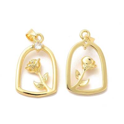 Rack Plating Brass Micro Pave  Cubic Zirconia Pendants