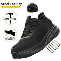 Steel Toe Shoes for Men Women, Slip Resistant Safety Work Shoes Puncture Proof Comfortable Indestructible Sneakers with Speci...