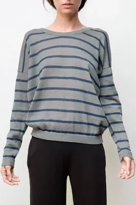 nini stripes pullover - grey / blue | Size: small