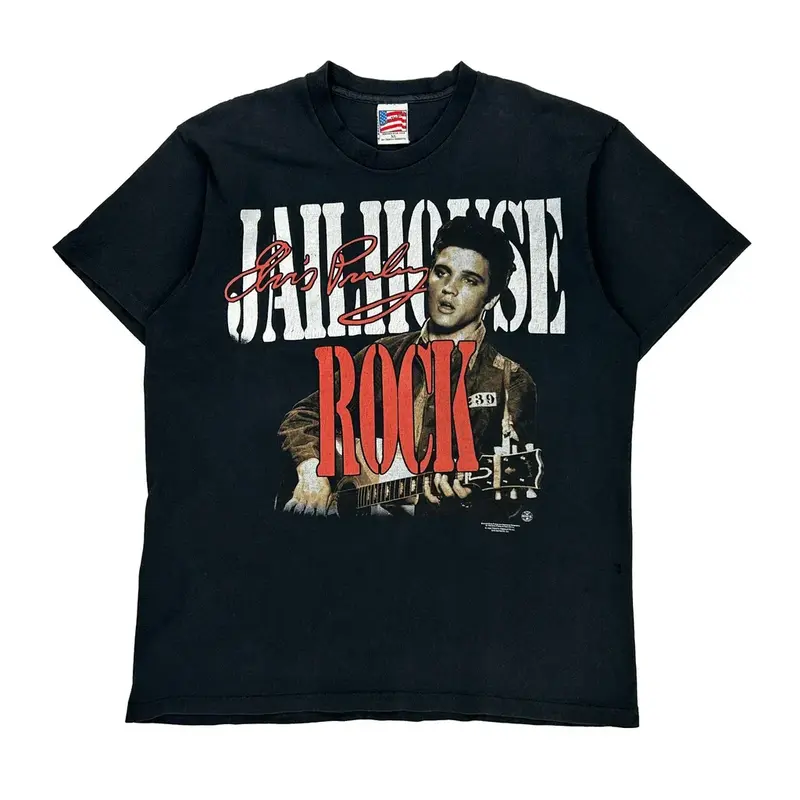 Elvis Presley Jailhouse Rock Made In Usa Trinity Band T-Shirt - XL Black Cotton