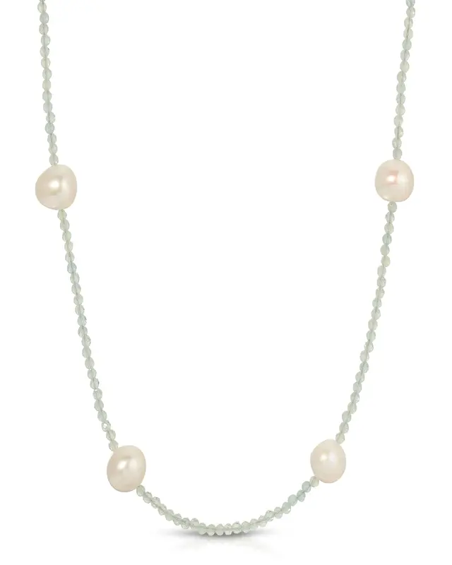 Tavi Necklace | Gemstone: Aquamarine | Metal Color: Gold