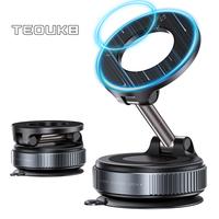 Phone Holder for Car, Magnetic Phone Mount, Magnetic Phone Holder, Vacuum Phone Mount with One-Step Lock, Compact & Stable De...
