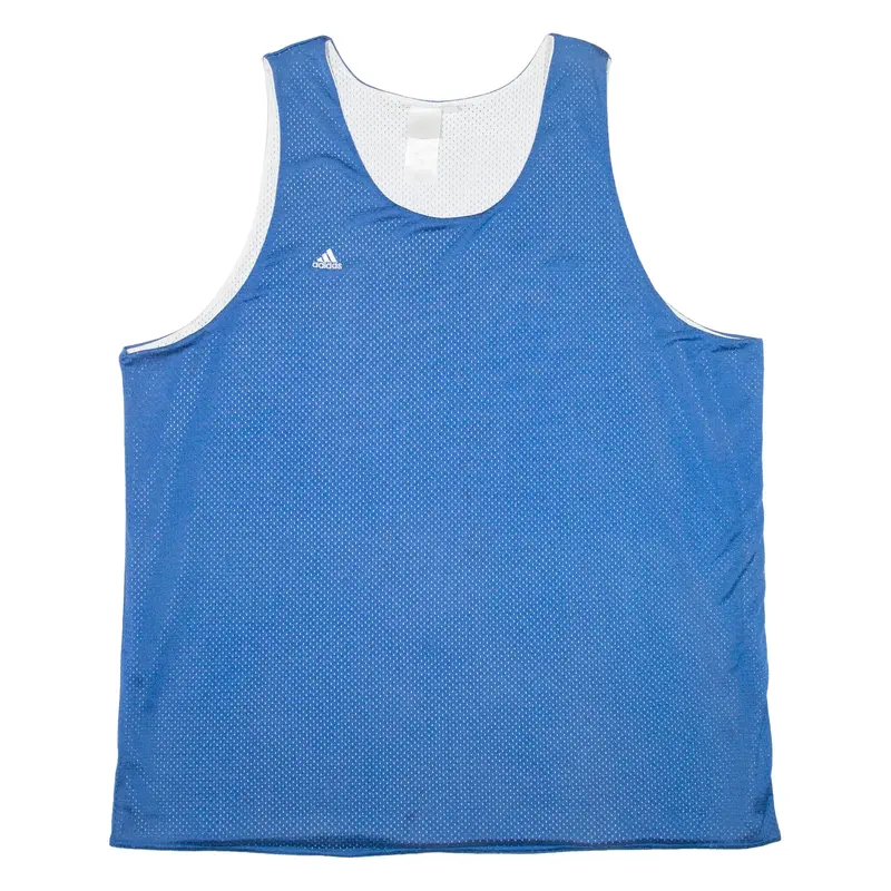 ADIDAS Mens Jersey Blue Sleeveless 90s USA 2XL