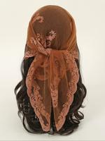 Women's Summer Floral Embroidered Square Scarf, Boho Elegant Multifunctional Lace Scarf for Daily Wear, Casual Versatile Scar...