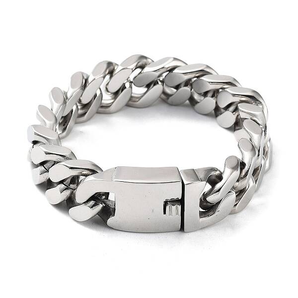 Non-Tarnish 304 Stainless Steel Cuban Link Chains Bracelets for Men & Women