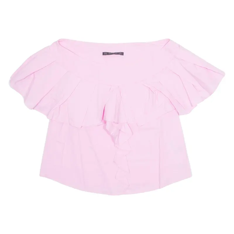 ZARA Womens Cropped Blouse Pink S