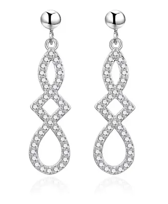 Agato Silver Drop Earrings with Clear Zirconia AGT-E036PW