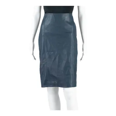ORSAY Faux Leather Womens Pencil Skirt Blue Knee Length UK 6