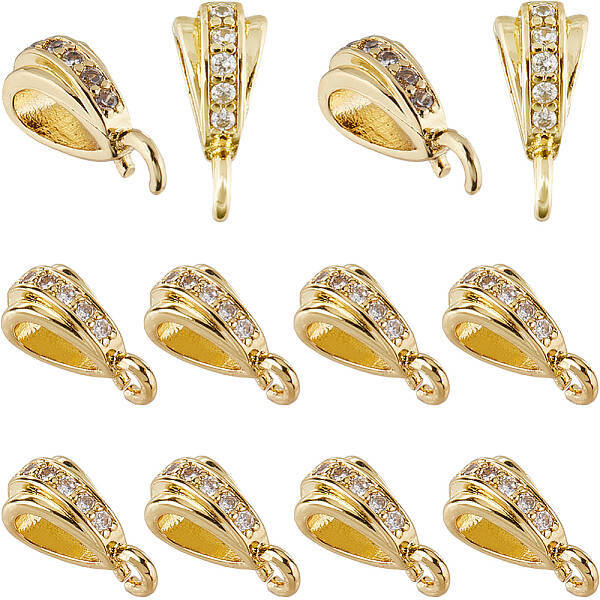 20Pcs Brass with Cubic Zirconia Pendants
