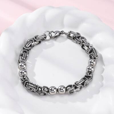 201 Stainless Steel Byzantine Chain Bracelets