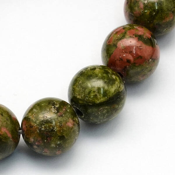 Natural Unakite Round Beads Strands