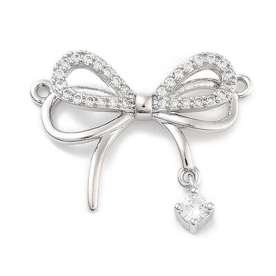 Brass Micro Pave Clear Cubic Zirconia Pendants