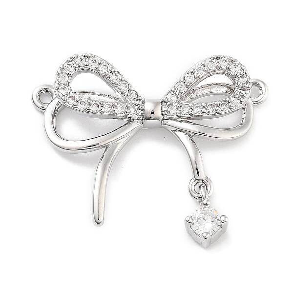 Brass Micro Pave Clear Cubic Zirconia Pendants