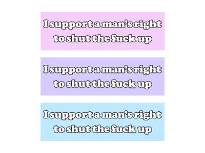 I Support a Man's Right to Shut the Frick Up | Bumper Sticker AND Magnet | Funny Meme Sticker | 8.7'' X 2.7'' | Waterproof Pr...