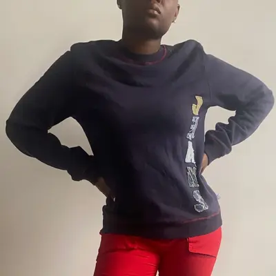Phard Spellout Jumper - Large Navy Cotton Blend