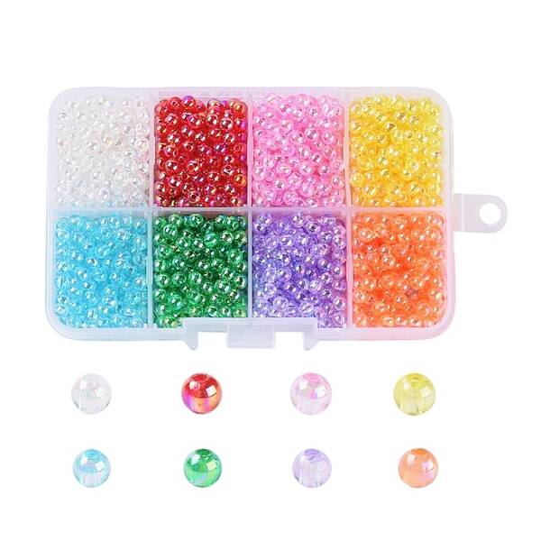 8 Colors Eco-Friendly Transparent Acrylic Beads