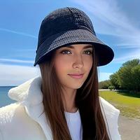 Women's Solid Color Wide Brim Sun Hat, 1 Piece Breathable Foldable Sun Protection Hat with Drawstring, Fashionable Outdoor Sp...