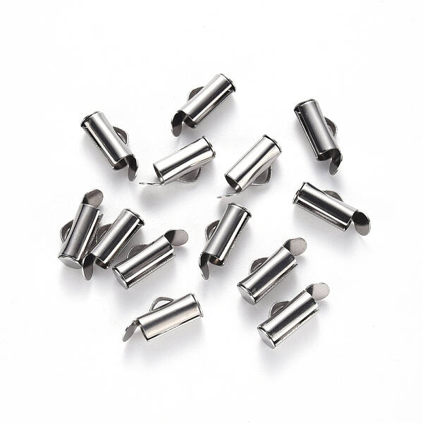 Tarnish Resistant 304 Stainless Steel Slide On End Clasp Tubes