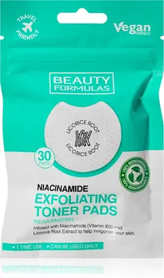 Beauty Formulas Niacinamide make-up remover pads for una perfect skin 30 pieces