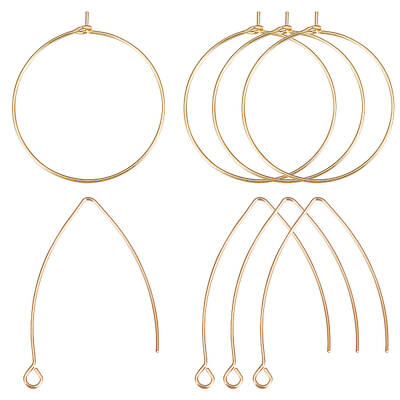 20Pcs Brass Earring Hooks & 20Pcs Hoop Earring Findings