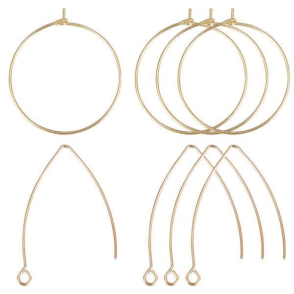 20Pcs Brass Earring Hooks & 20Pcs Hoop Earring Findings
