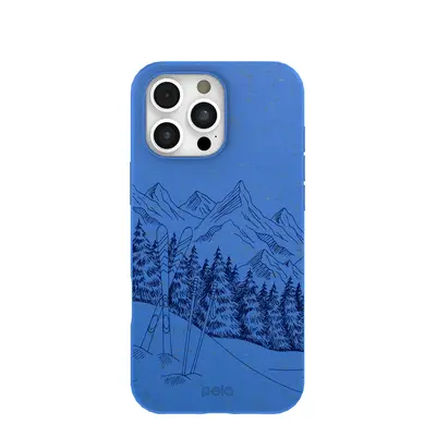 Electric Blue Backcountry Ski iPhone 16 Pro Max Case