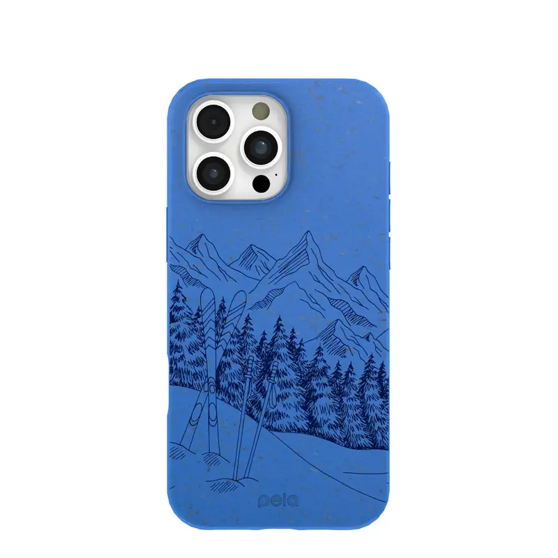 Electric Blue Backcountry Ski iPhone 16 Pro Max Case